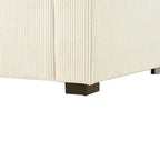 Sillón tapizado grande color beige, tela de felpa, con capacidad para 1 o 2 personas.