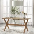 Mesa de comedor rectangular de roble claro de mediados de siglo, 6 plazas