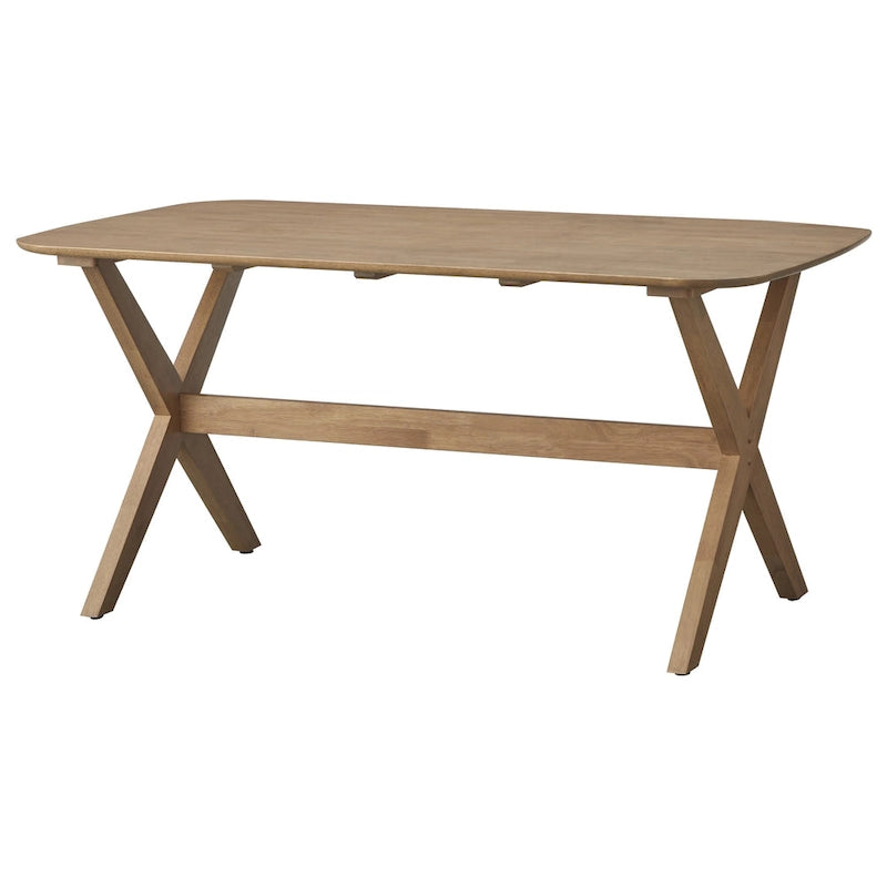Mesa de comedor rectangular de roble claro de mediados de siglo, 6 plazas
