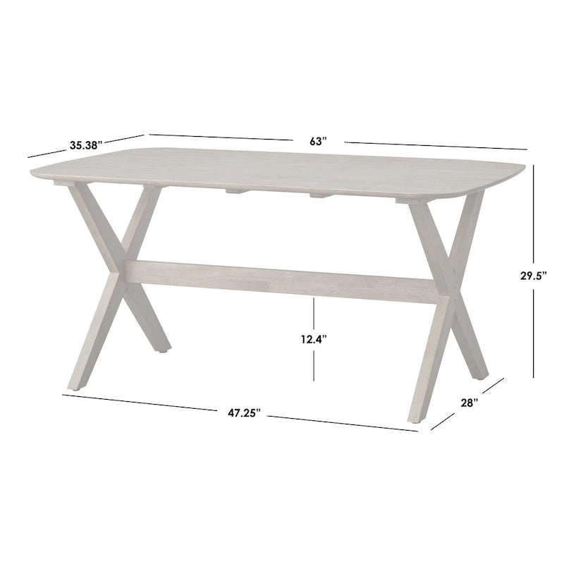 Mesa de comedor rectangular de roble claro de mediados de siglo, 6 plazas