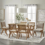 Mesa de comedor rectangular de roble claro de mediados de siglo, 6 plazas