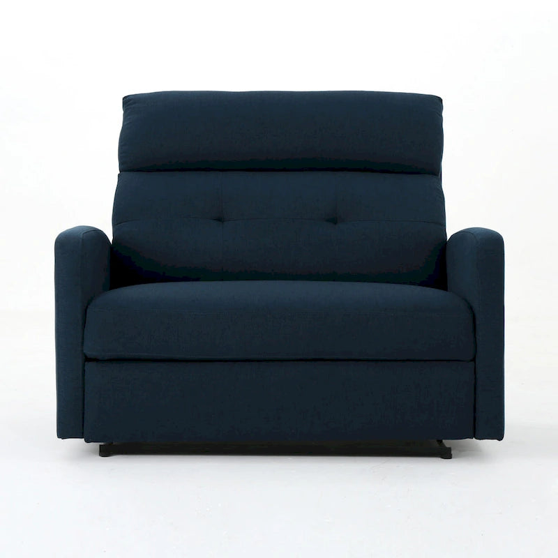 Sillón reclinable eléctrico individual azul marino
