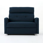 Sillón reclinable eléctrico individual azul marino