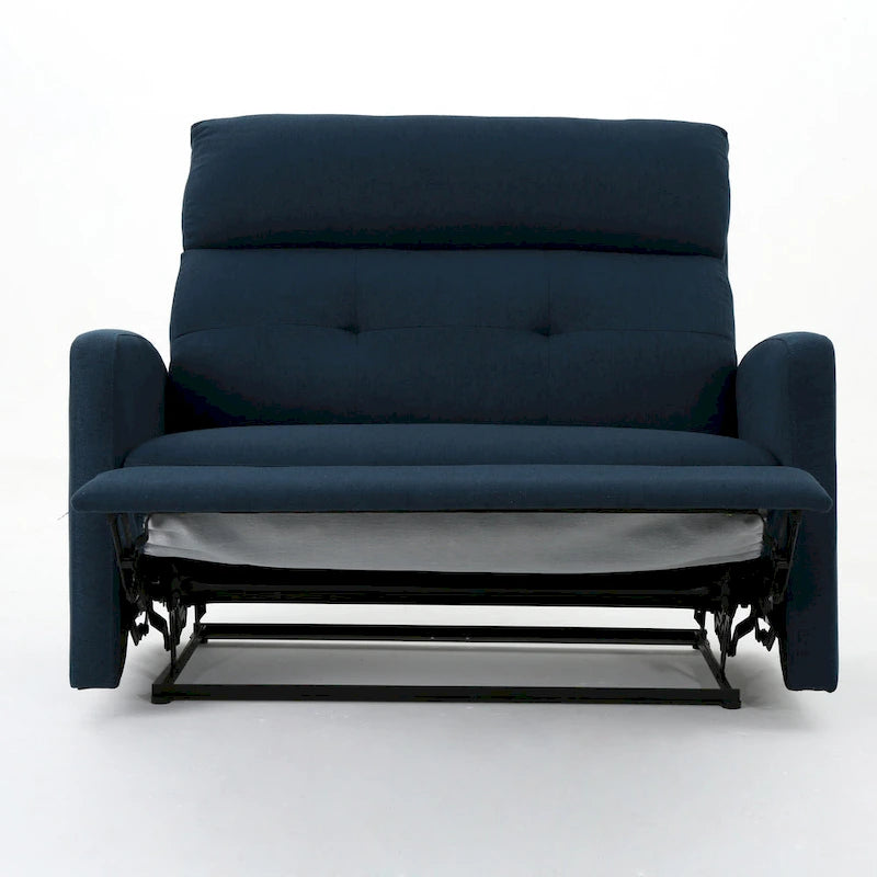 Sillón reclinable eléctrico individual azul marino