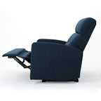 Sillón reclinable eléctrico individual azul marino