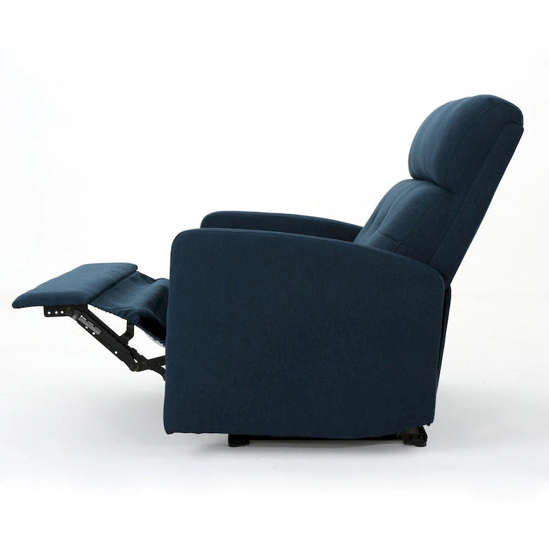 Sillón reclinable eléctrico individual azul marino