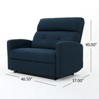Sillón reclinable eléctrico individual azul marino