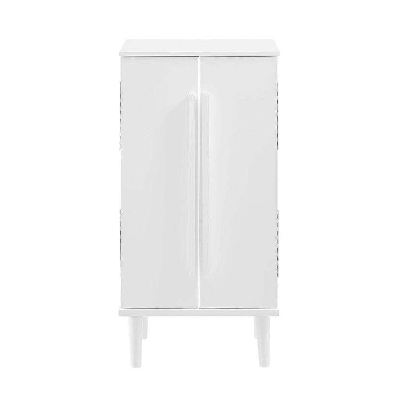 Armario de pie blanco para joyas, espejo y 7 cajones, 1 persona