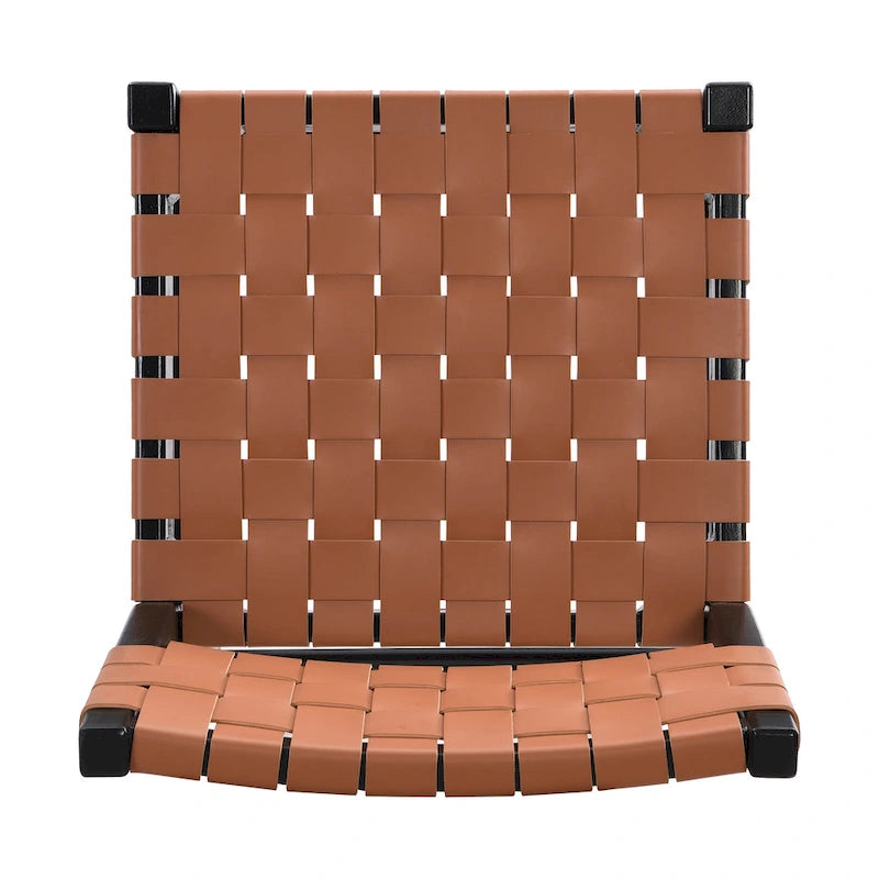 Taburetes de cocina de cuero sintético negro y marrón, juego de 2
