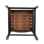 Taburetes de cocina de cuero sintético negro y marrón, juego de 2