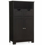 Armario de suelo con cajones y puertas – Espresso / Negro / Gris, Uso individual