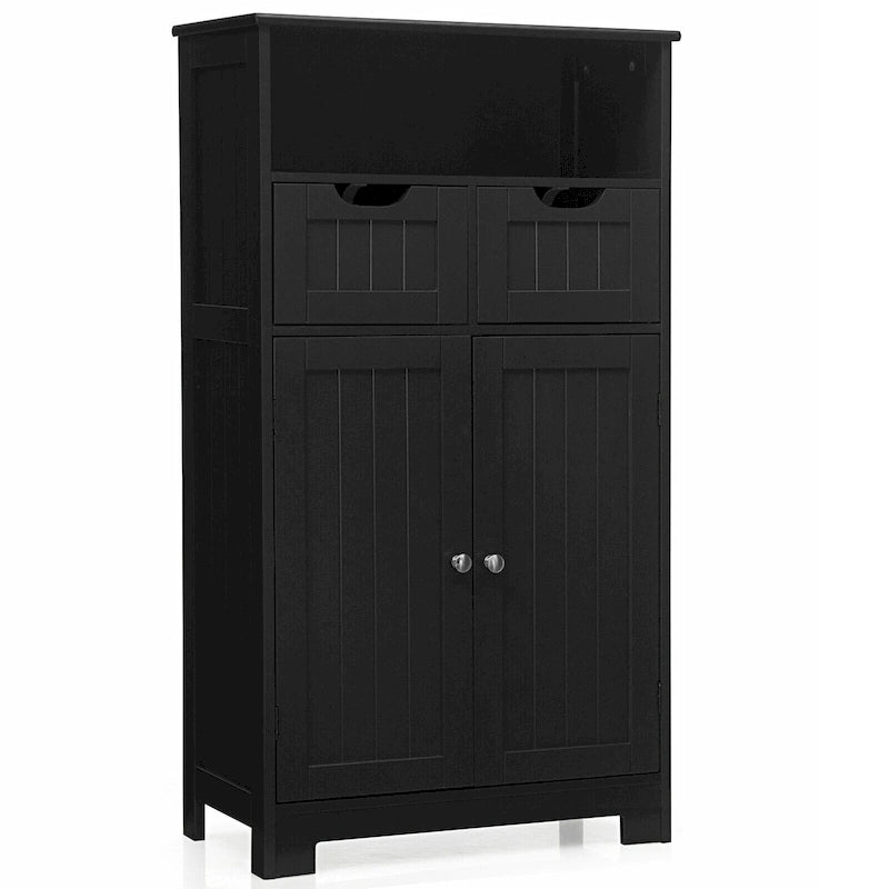 Armario de suelo con cajones y puertas – Espresso / Negro / Gris, Uso individual