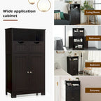 Armario de suelo con cajones y puertas – Espresso / Negro / Gris, Uso individual