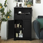 Armario de suelo con cajones y puertas – Espresso / Negro / Gris, Uso individual