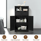 Armario de suelo con cajones y puertas – Espresso / Negro / Gris, Uso individual