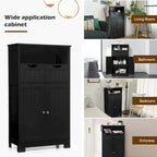 Armario de suelo con cajones y puertas – Espresso / Negro / Gris, Uso individual