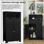 Armario de suelo con cajones y puertas – Espresso / Negro / Gris, Uso individual
