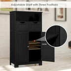 Armario de suelo con cajones y puertas – Espresso / Negro / Gris, Uso individual