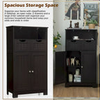 Armario de suelo con cajones y puertas – Espresso / Negro / Gris, Uso individual