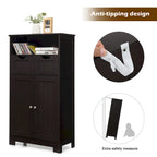 Armario de suelo con cajones y puertas – Espresso / Negro / Gris, Uso individual