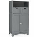Armario de suelo con cajones y puertas – Espresso / Negro / Gris, Uso individual