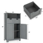 Armario de suelo con cajones y puertas – Espresso / Negro / Gris, Uso individual