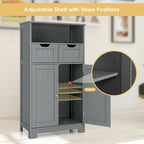 Armario de suelo con cajones y puertas – Espresso / Negro / Gris, Uso individual