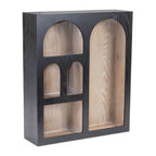 Estantería de pared arqueada negra, 5 niveles, individual