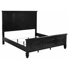 Cama King de panel negro para 2