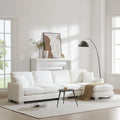 Sofá seccional espacioso en L para 5 personas con chaise longue y 2 cojines decorativos para sala de estar