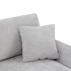 Sofá seccional espacioso en L para 5 personas con chaise longue y 2 cojines decorativos para sala de estar