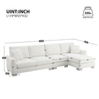 Sofá seccional espacioso en L para 5 personas con chaise longue y 2 cojines decorativos para sala de estar