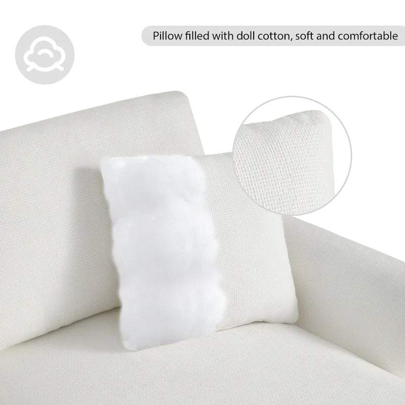 Sofá seccional espacioso en L para 5 personas con chaise longue y 2 cojines decorativos para sala de estar
