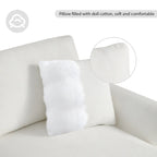Sofá seccional espacioso en L para 5 personas con chaise longue y 2 cojines decorativos para sala de estar