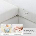 Sofá seccional espacioso en L para 5 personas con chaise longue y 2 cojines decorativos para sala de estar
