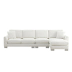 Sofá seccional espacioso en L para 5 personas con chaise longue y 2 cojines decorativos para sala de estar
