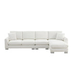Sofá seccional espacioso en L para 5 personas con chaise longue y 2 cojines decorativos para sala de estar