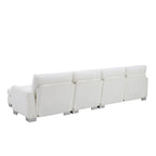 Sofá seccional espacioso en L para 5 personas con chaise longue y 2 cojines decorativos para sala de estar