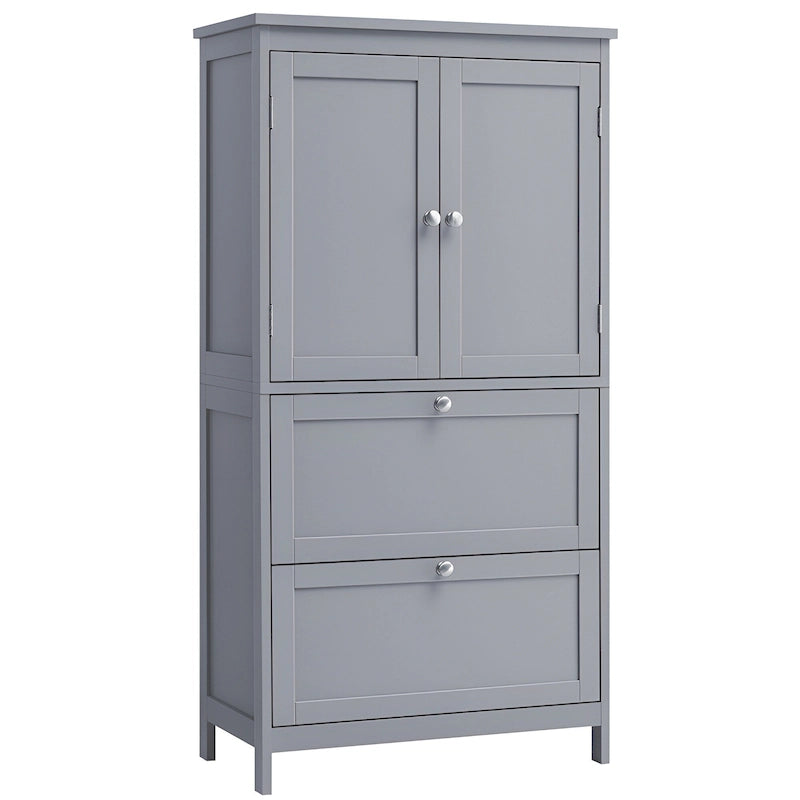 Mueble de almacenamiento alto moderno para baño con 2 cajones y estante ajustable - 11.8D x 23.6W x 43.3H