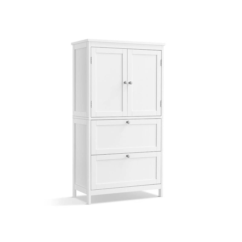 Mueble de almacenamiento alto moderno para baño con 2 cajones y estante ajustable - 11.8D x 23.6W x 43.3H