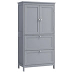 Mueble de almacenamiento alto moderno para baño con 2 cajones y estante ajustable - 11.8D x 23.6W x 43.3H