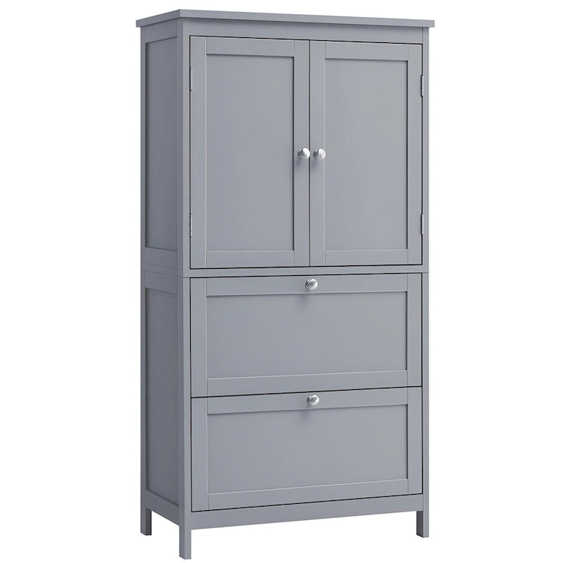 Mueble de almacenamiento alto moderno para baño con 2 cajones y estante ajustable - 11.8D x 23.6W x 43.3H