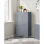 Mueble de almacenamiento alto moderno para baño con 2 cajones y estante ajustable - 11.8D x 23.6W x 43.3H