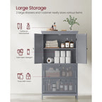 Mueble de almacenamiento alto moderno para baño con 2 cajones y estante ajustable - 11.8D x 23.6W x 43.3H