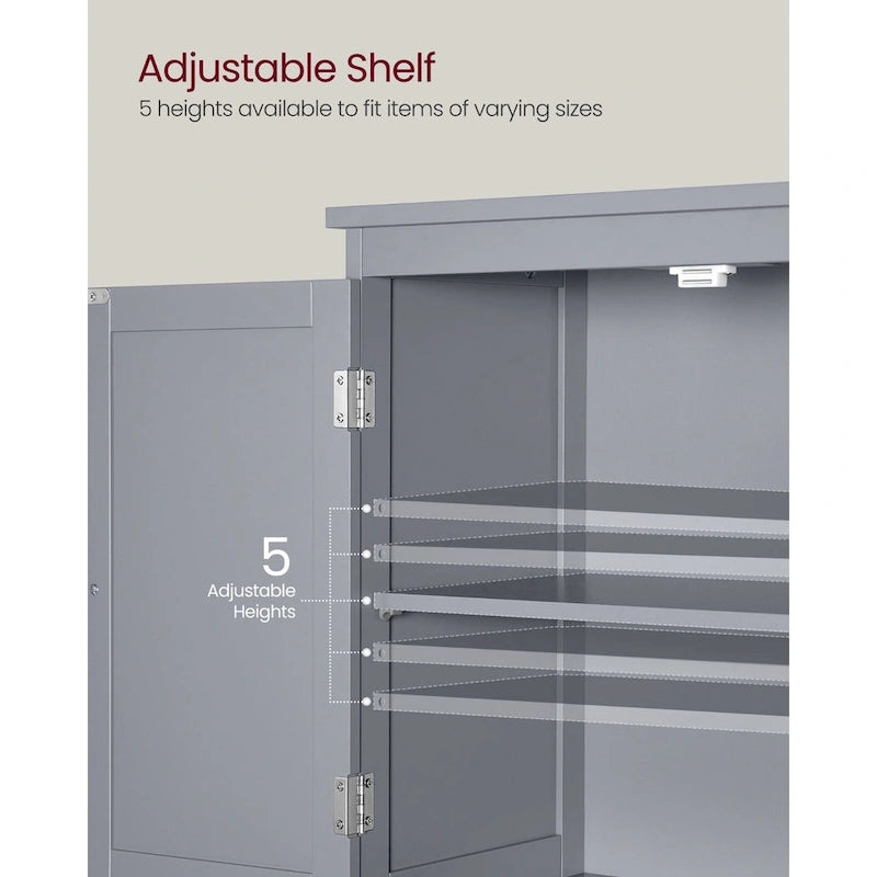 Mueble de almacenamiento alto moderno para baño con 2 cajones y estante ajustable - 11.8D x 23.6W x 43.3H