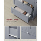 Mueble de almacenamiento alto moderno para baño con 2 cajones y estante ajustable - 11.8D x 23.6W x 43.3H