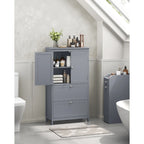Mueble de almacenamiento alto moderno para baño con 2 cajones y estante ajustable - 11.8D x 23.6W x 43.3H
