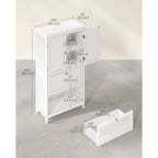 Mueble de almacenamiento alto moderno para baño con 2 cajones y estante ajustable - 11.8D x 23.6W x 43.3H