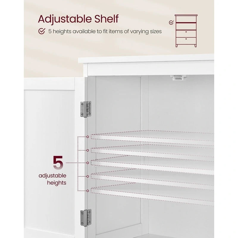 Mueble de almacenamiento alto moderno para baño con 2 cajones y estante ajustable - 11.8D x 23.6W x 43.3H