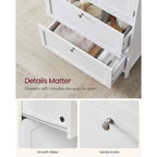 Mueble de almacenamiento alto moderno para baño con 2 cajones y estante ajustable - 11.8D x 23.6W x 43.3H